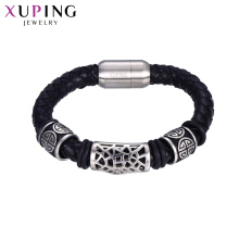 Pulsera-63 venta al por mayor de cuero para hombre joyas braclets hombres pulsera de acero inoxidable